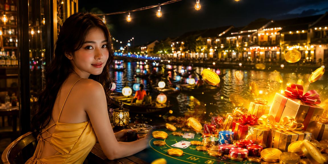 Người chơi baccarat trực tuyến bên ly cà phê tại Hội An