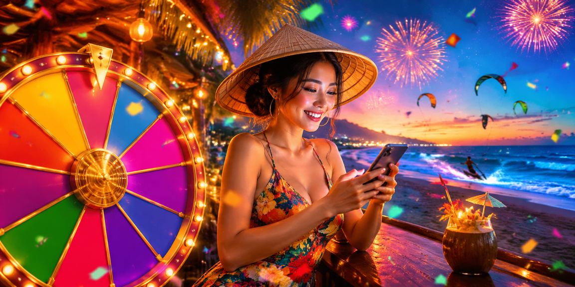Lễ hội quay thưởng may mắn ven biển Mũi Né với người chơi tham dự